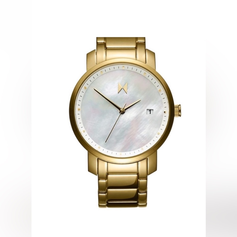MVMT PEARL FACE CHUNKY GOLD WATCH